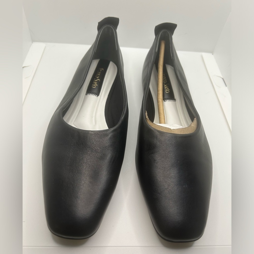 Franco Sarto Black Leather Flats
